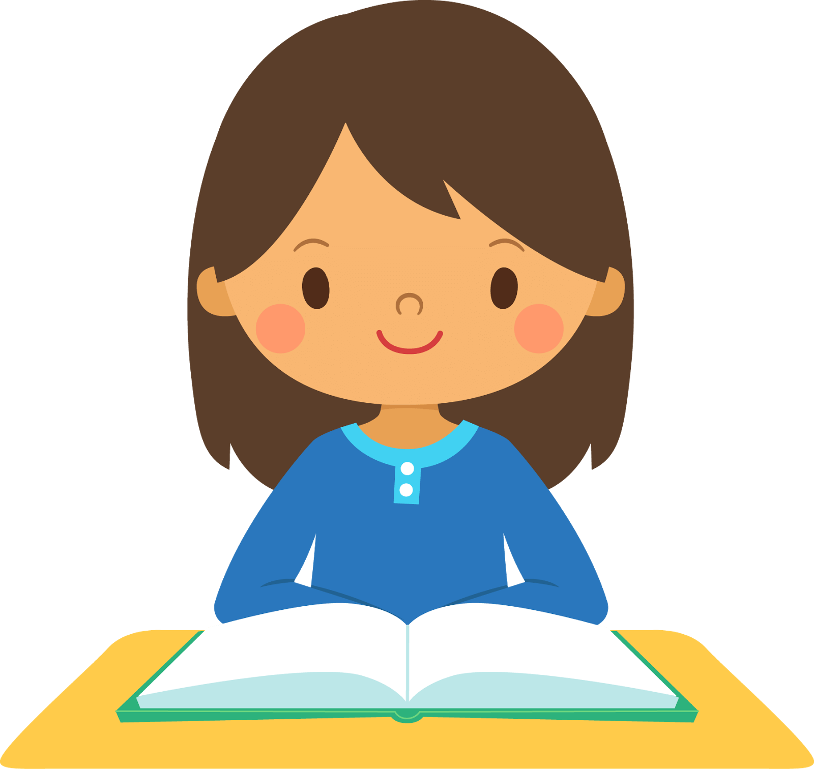 Clipart Of A Girl Reading Cliparts - Girl Clip Art (1600x1512)