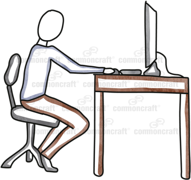 Person Computer Desk - Computer Desk (400x400)