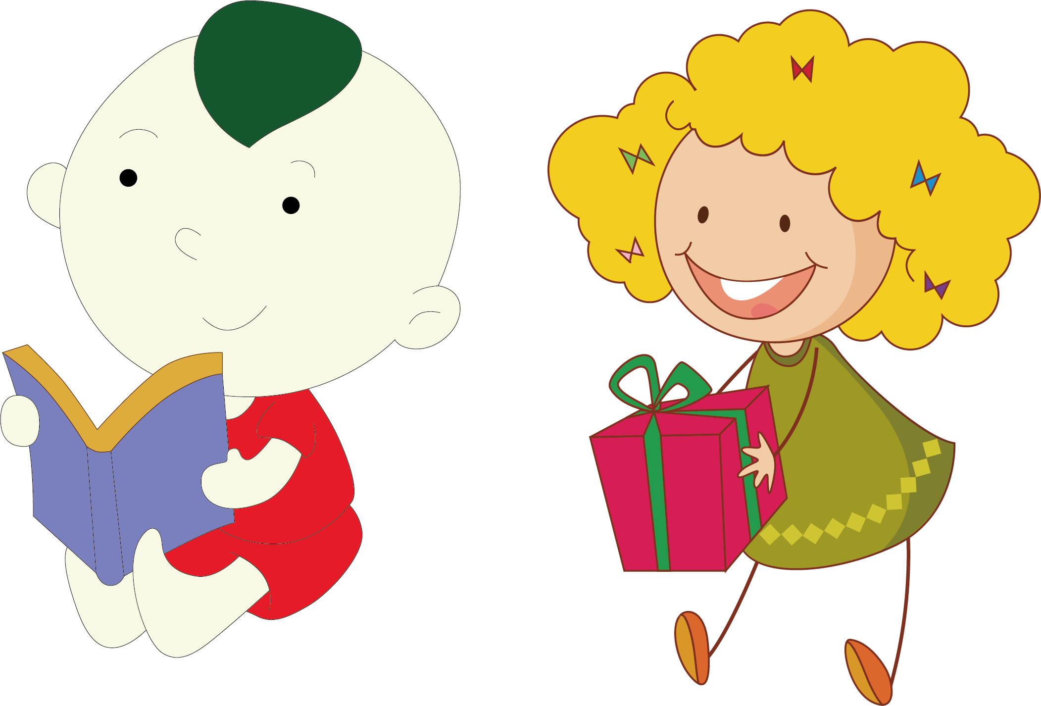 Gift Girl Clip Art - Gift Girl Clip Art (2103x1426)