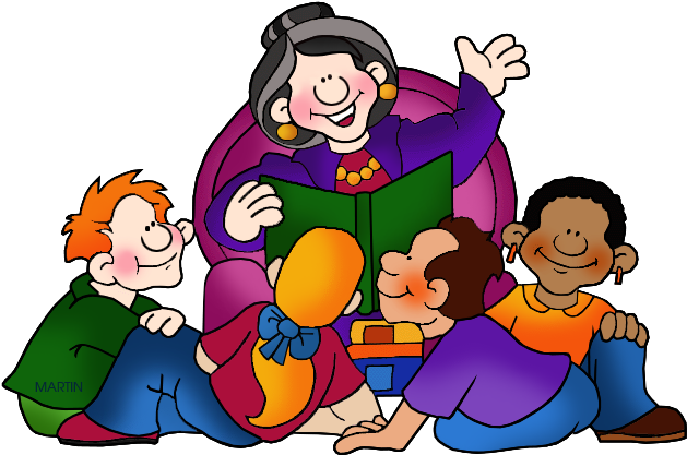 Free School Clip Art By Phillip Martin, Reading To - Story Time Clip Art (648x434)
