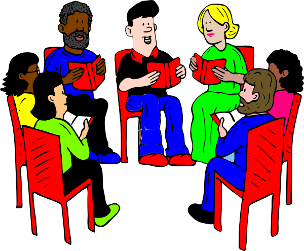 People Reading Newspaper Clipart - Groups Clipart (600x495)