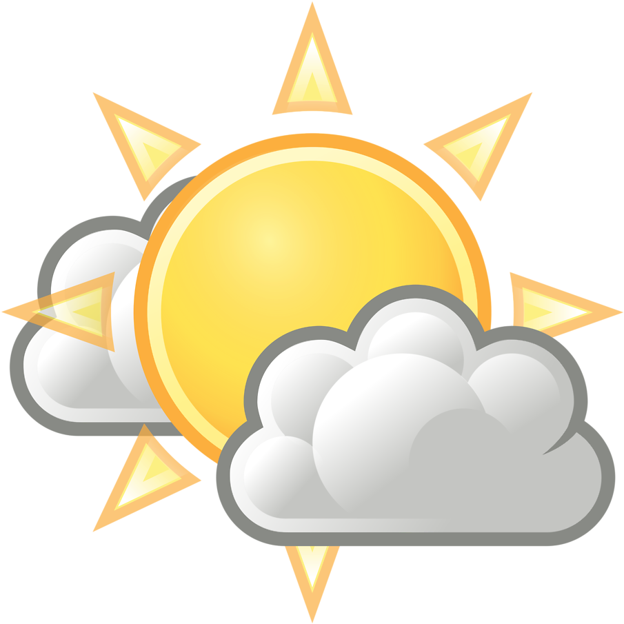 Clip Arts Related To - Sun With Clouds Transparent (958x958)