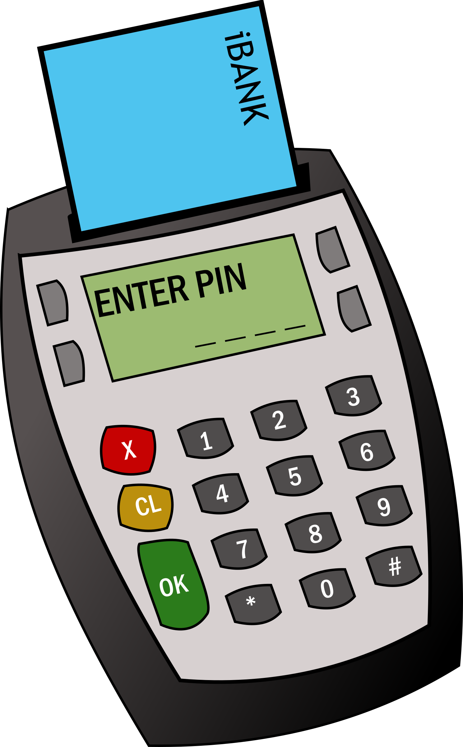 Chip And Pin Machine - Credit Card Machine Clip Art (1489x2400)