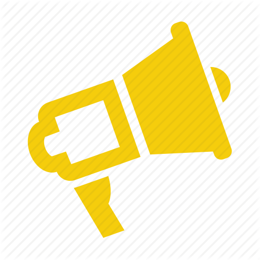 Communication Icon - Page - Loud Speaker Icon Yellow (512x512)