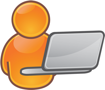 Computer User Clipart Cliparts - User With Laptop Icon (571x500)