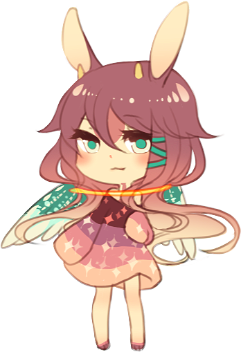 Risk Has Chest Length Blonde Hair And Bright Blue Eyes - Anime Girl Chibi Sweater (355x514)