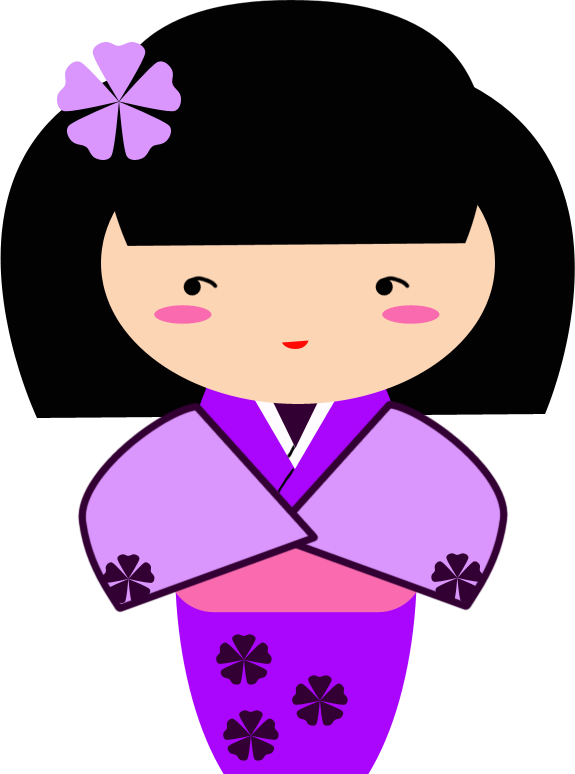 Ume, Purple Kokeshi Graphic By Tionnedawnstar - Kokeshi (575x774)
