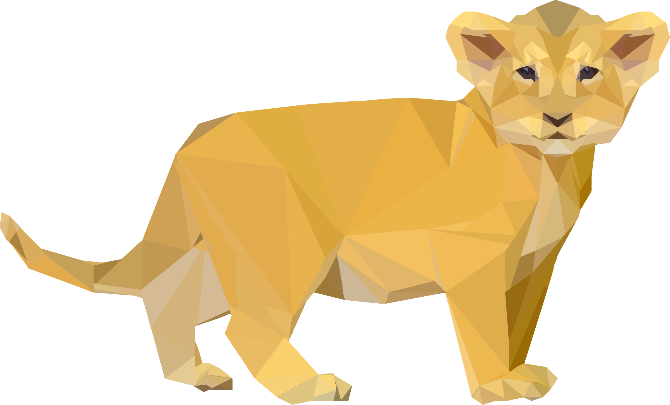 Poly Lion Cub - Lion Cub Clip Art (2314x1398)