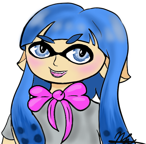 Squid Girl By Ouvios - Cartoon (600x600)