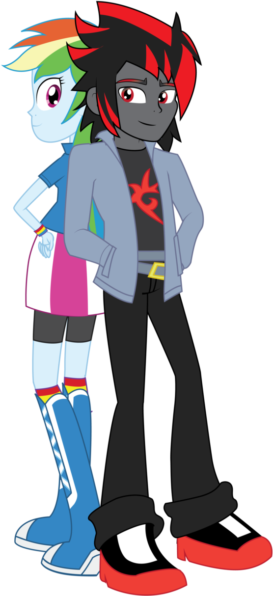 Equestria Girl- Shadow And Rainbow By Mergedzamasuva - Cartoon (632x1264)