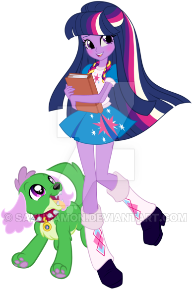 Go Getter Girl With Spikey Dog By Sakuyamon - Cartoon (400x608)