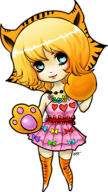 Day 260 By Unsolvedenigma - Tiger Girl Chibi Png (422x750)