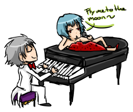 Piano Keyboard Clipart - Rei Ayanami Piano (479x472)
