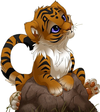 Cute Tiger Cubs Playing - Cute Cartoon Tiger Cub (400x400)