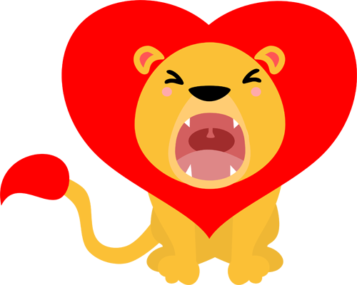 Heart Mane Lion - Lion With Heart Mane (500x400)