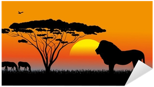 African Savanna An Evening Landscape Sticker • Pixers® - Landscape (400x400)