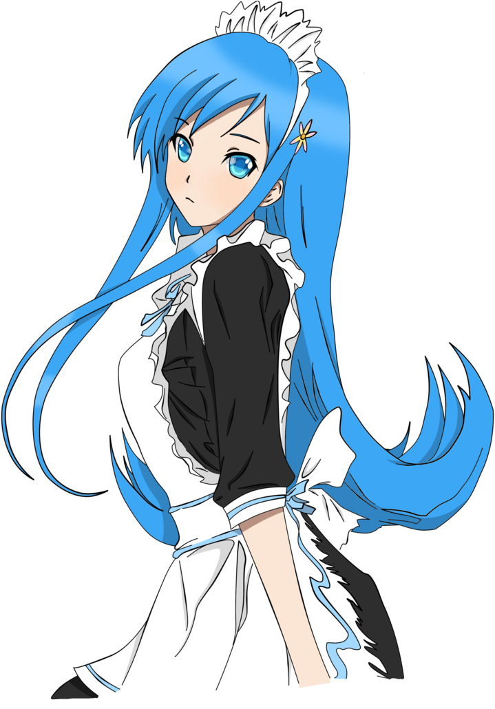 Anime Maid By Animiewolfgirl - Blue Anime Wolf Girl Png (774x1032)