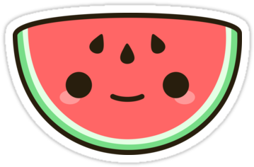Watermelon Slice Drawing Download - Cute Skins For Minecraft Watermelon (375x360)