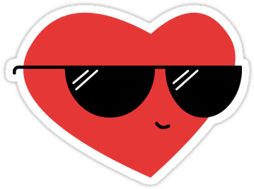 Cool Heart Redbubble Sticker - Heart Sticker Png (375x360)