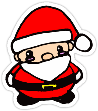 Chibi Santa Stickers By Zozzy-zebra - Santa Chibi Transparent Background (375x360)