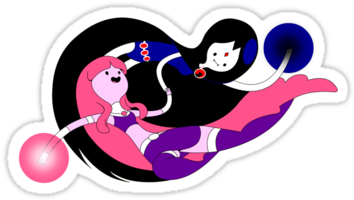 Awesome Bubblegum Marceline Starfire Trinity Yin-yang - Cartoon (375x360)