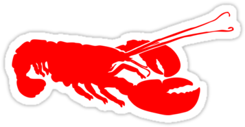 "lobster Outline" Stickers By Redpine Redbubble - Lobster Outline Shower Curtain (375x360)