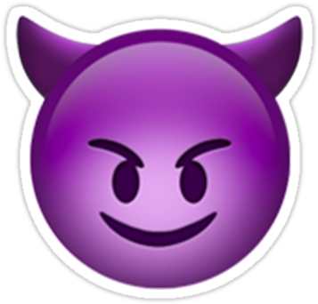 "emoji Evil" Stickers By Emoji2 Redbubble - Smiling Face With Horns (375x360)