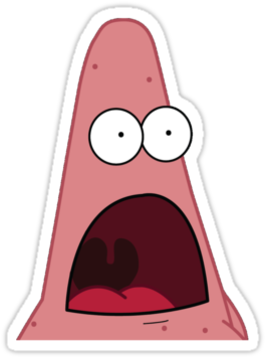 Patrick Star Schocked Stickers By Fayedawn Redbubble - Spongebob Squarepants (375x360)