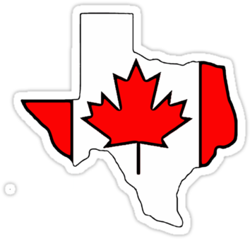 Texas Outline Canada Flag Stickers By Artisticattitud - Canada Day Maple Leaf (375x360)