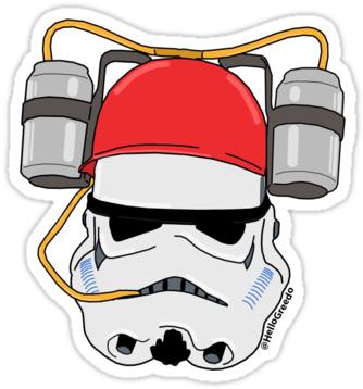 Stormtrooper Beer Helmet" Stickers By Hellogreedo - Beer (375x360)