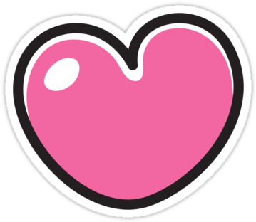 Pink Cartoon Heart Sticker Stickers By Mhea - Cute Heart Sticker Png (375x360)