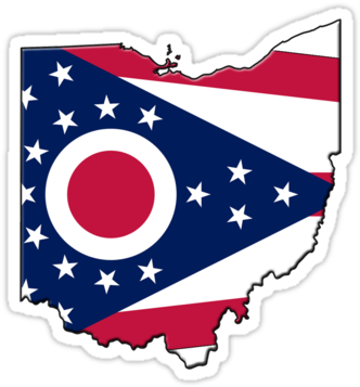 "ohio State Flag & Outline" Stickers By Davedinho Redbubble - Ohio State Flag Outline (375x360)