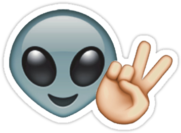 "alien Peace Emoji" Stickers By Jnxgny Redbubble - Alien Peace Sign Emoji (375x360)