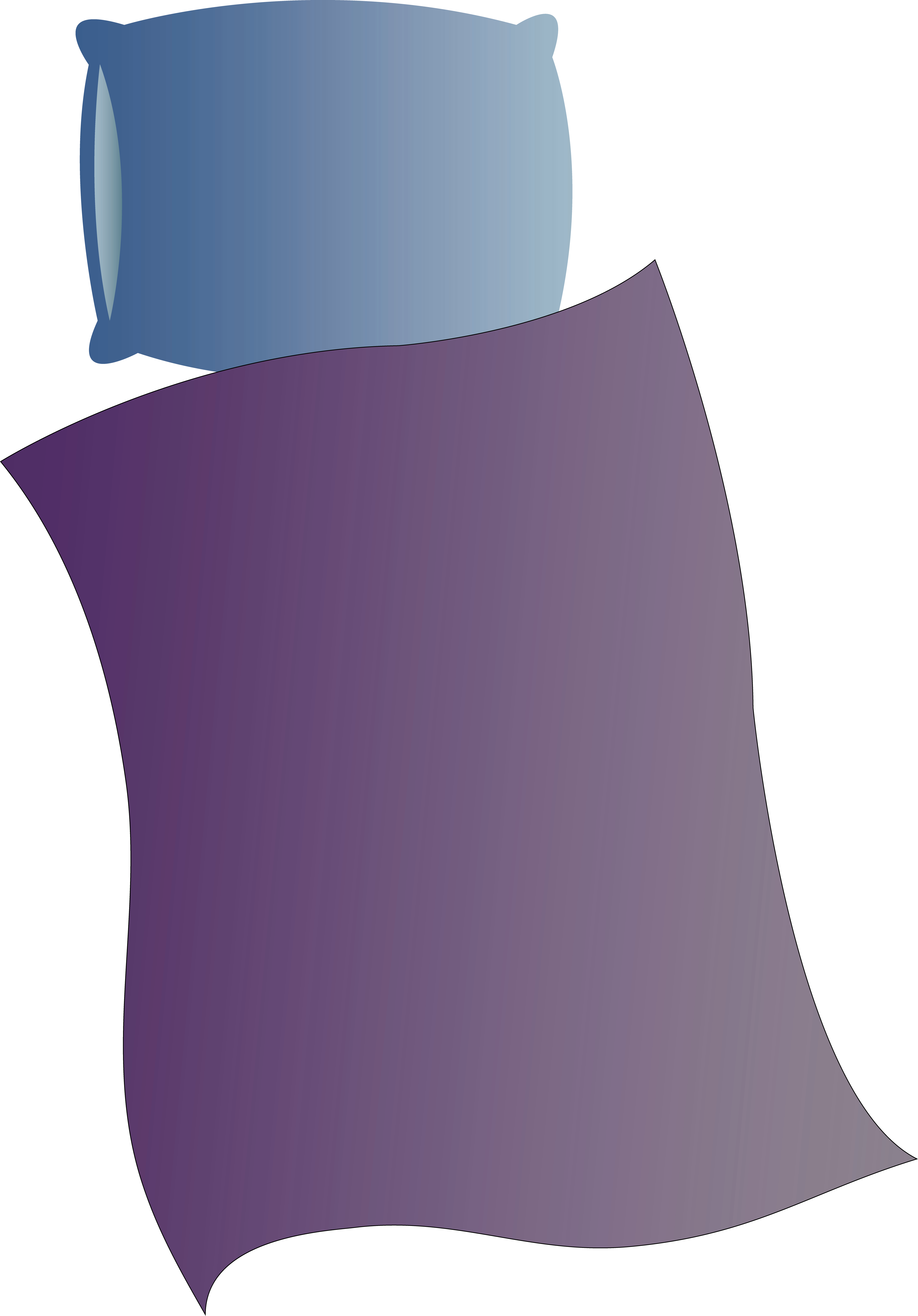Blue Pillow With Purple Blanket - Pillow And Blanket Cartoon (4932x7072)