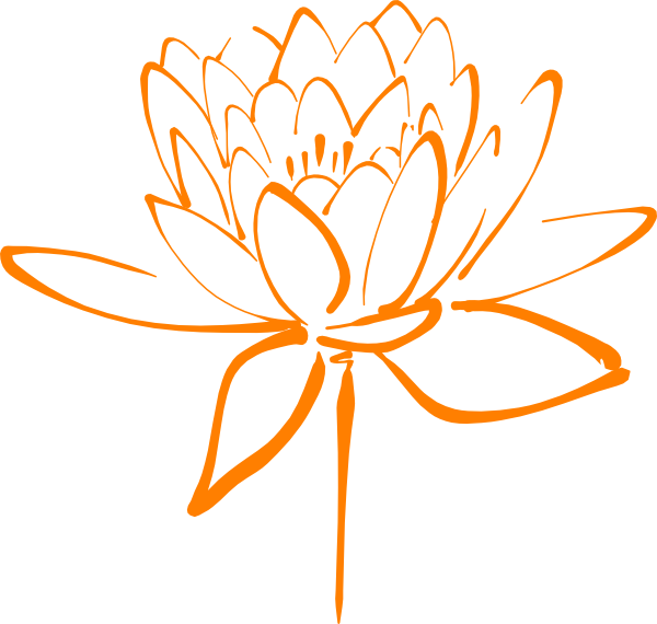 This Free Clip Arts Design Of Orange Flower - Lotus Flower Black And White (600x570)