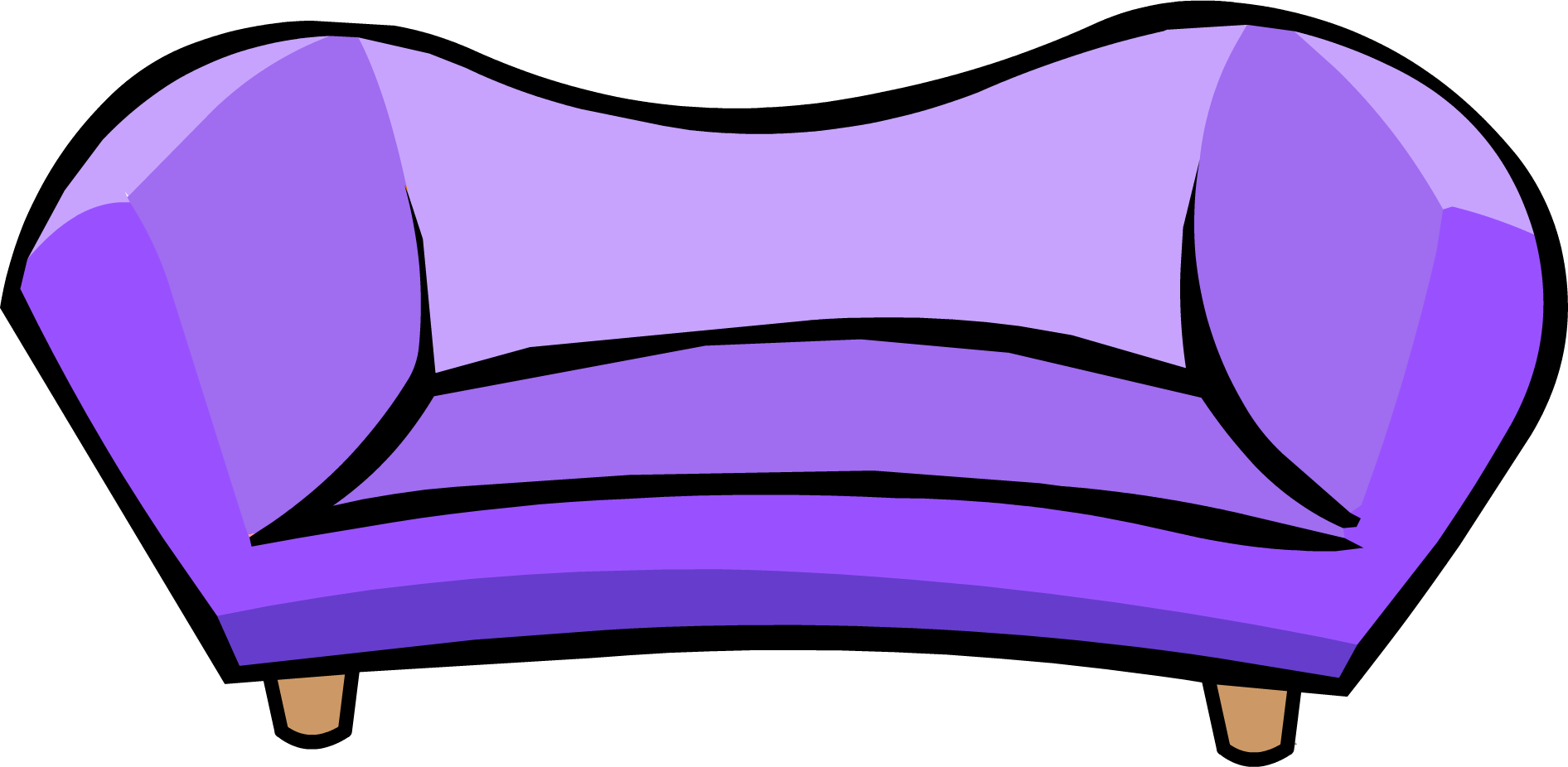 Sofa Clipart Purple - Club Penguin Couch (1892x926)