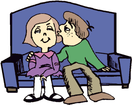Free Couple Sweet Time Couch Clip Art - Couple On Couch Clipart (440x355)