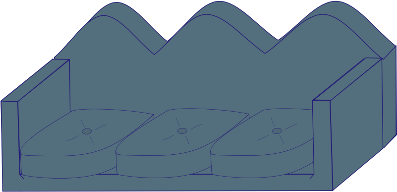 Soft Blue Couch Svg Clip Arts 600 X 288 Px - Couch (800x800)