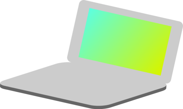 Laptop Computer Icon Clip Art - Netbook (600x357)