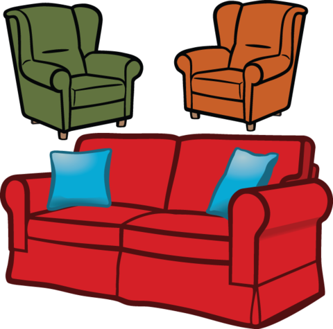 523 Furniture - Sofa Clipart (480x475)