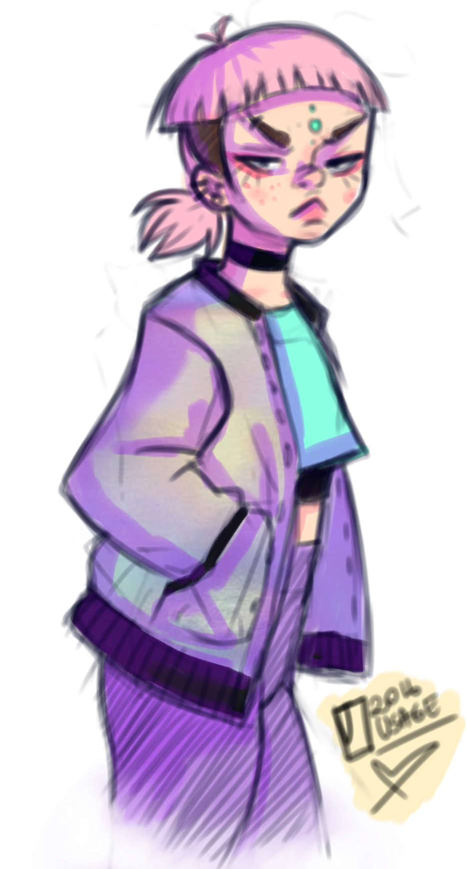 Laser Girl Sketch By Thatweirdpigeonlady Laser Girl - Cartoon (1024x1740)