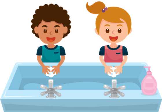 Washing Clipart - Wash Your Hand Cartoon (559x399)
