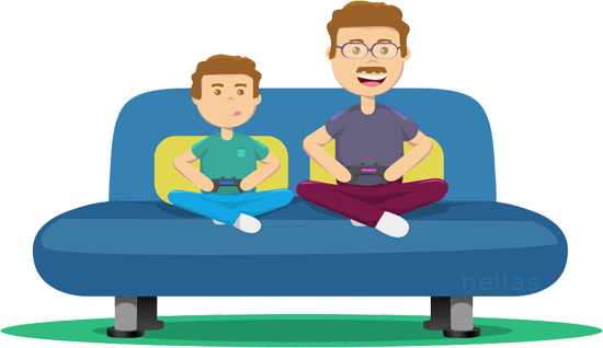 24 Free Fathers Day Clipart Graphics - Dad And Son Clipart (550x318)
