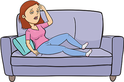 This Program Is A Good Fit If You - Cartoon Lying On A Couch (400x350)