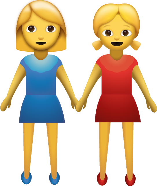 Download Two Women Holding Hands Iphone Emoji Icon - Two Women Holding Hands Emoji (542x650)