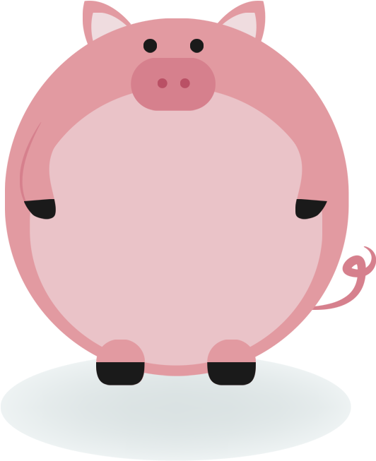 Domestic Pig Animal Label Clip Art - แบบ การ์ตูน น่า รัก ๆ (794x680)