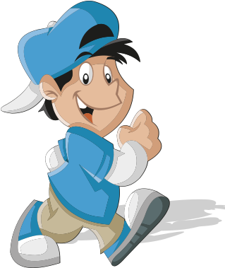 Clipart Küçük Mavi Şapkalı Çocuk - Child (378x452)