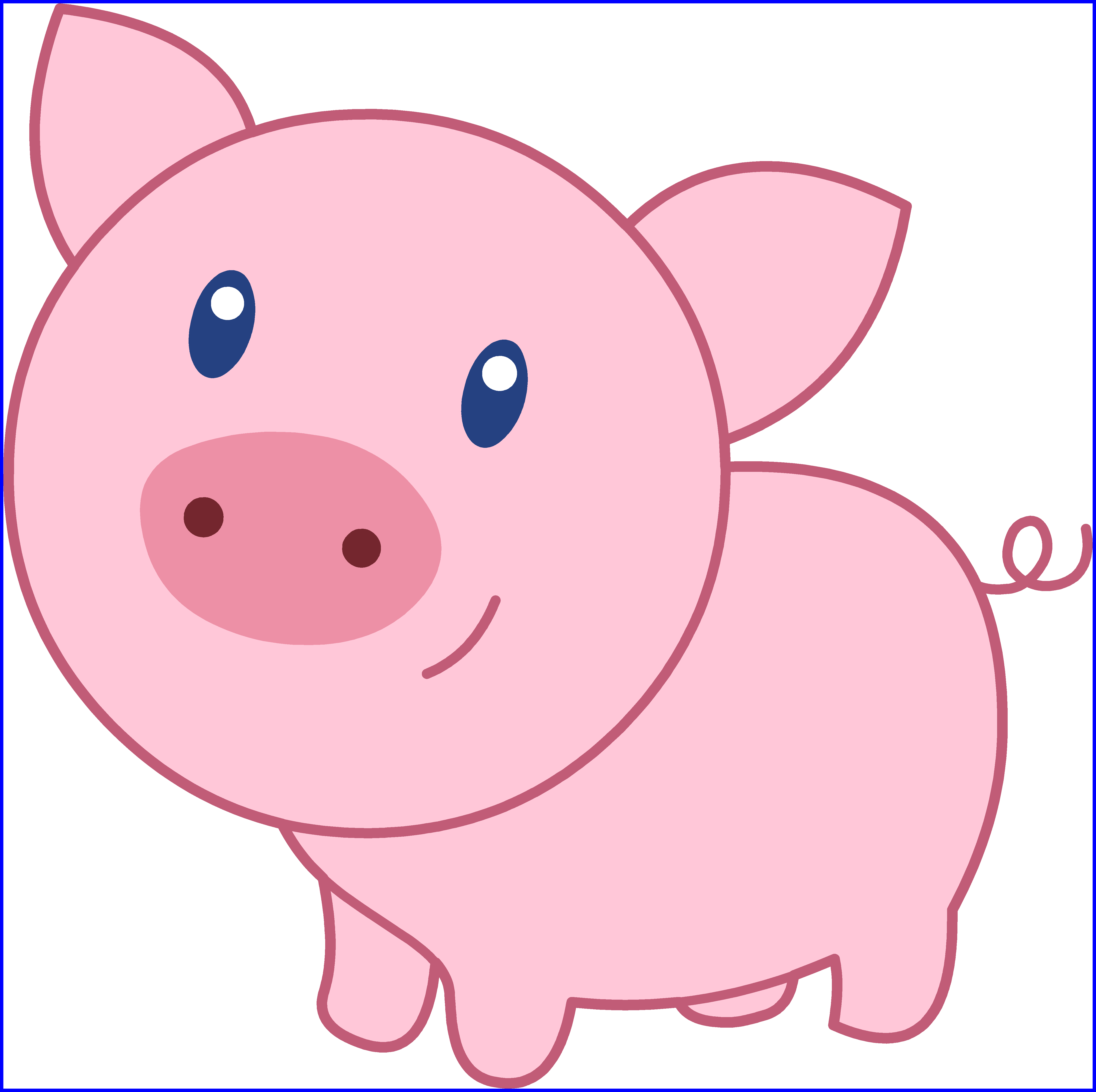 Here At Cockfields Farm We Have Many Friendly Animals - Pink Pig Clip Art (4975x4955)