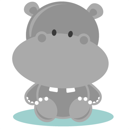Baby Animal Clipart Baby Hippo - Cute Hippo Clipart (432x432)