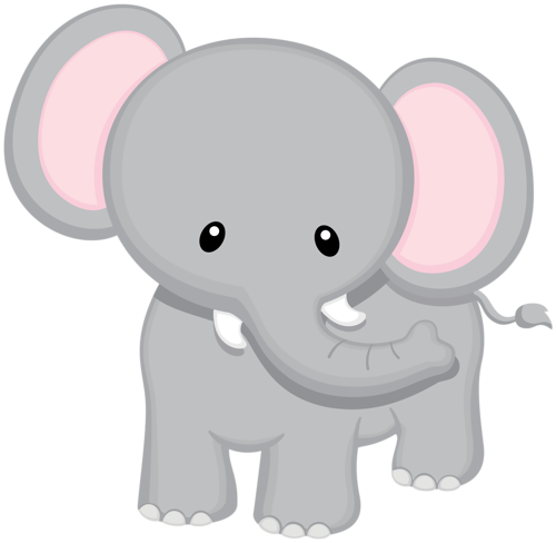 Baby Jungle Animals Clipart - Baby Safari Elephant (500x488)